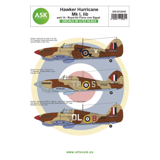 Ask D32040 1/32 Hawker Hurricane Mk.i, Iib Part 14 - Royal Air Force Over Egypt