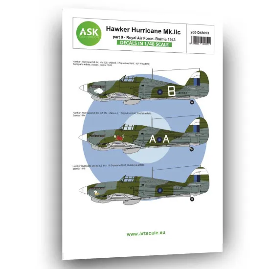 ASK D48053 1/48 Hawker Hurricane Mk.IIc part 9 - Royal Air Force Burma decal