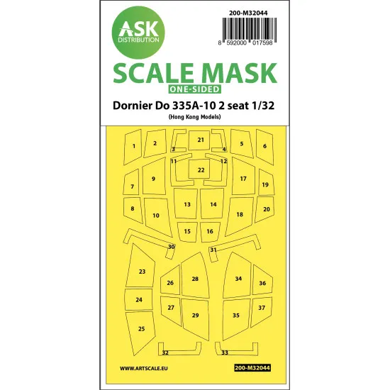 Ask M32044 1/32 Dornier Do 335a-10 Two Seater One-sided Mask For Hk Models