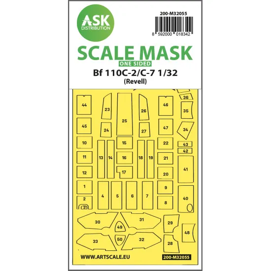 Ask M32055 1/32 Messerschmitt Bf 110c-2/C-7 One-sided Express Masks For Revell