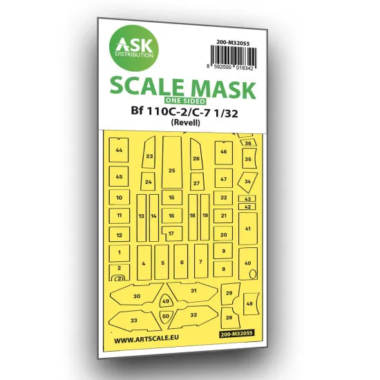 Ask M32055 1/32 Messerschmitt Bf 110c-2/C-7 One-sided Express Masks For Revell