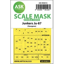 Ask M48016 1/48 Junkers Ju 87d-3 Double-sided Painting Mask For Hasegawa / Hobby2000