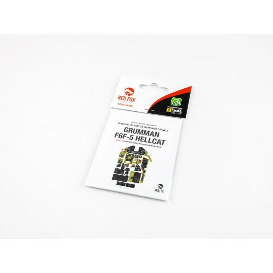 Red Fox Qs-24002 1/24 Grumman F6f-5 Hellcat Quick Set 3d Acrylic Instrument Panel