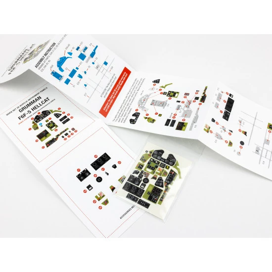 Red Fox Qs-24002 1/24 Grumman F6f-5 Hellcat Quick Set 3d Acrylic Instrument Panel