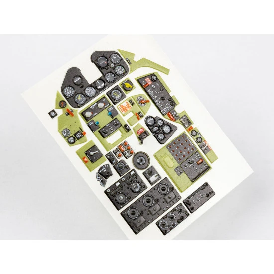 Red Fox Qs-24002 1/24 Grumman F6f-5 Hellcat Quick Set 3d Acrylic Instrument Panel