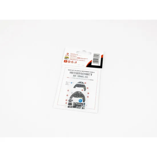 Red Fox Qs-24003 1/24 Messerschmitt Bf 109g-10 3d Acrylic Instrument Panel Trumpeter