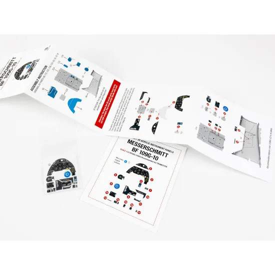 Red Fox Qs-24003 1/24 Messerschmitt Bf 109g-10 3d Acrylic Instrument Panel Trumpeter