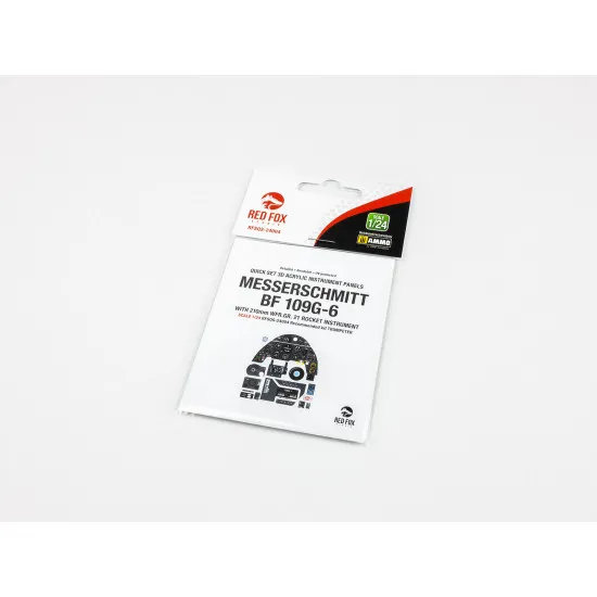 Red Fox Qs-24004 1/24 Messerschmitt Bf 109g-6 With Wfr Gr 21 Rocket Panel Quick Set 3d Acrylic Instrument Panel