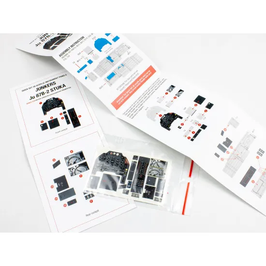 Red Fox Qs-24008 1/24 Junkers Ju 87b-2 Stuka Set 3d Acrylic Instrument Panel