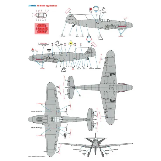 Techmod 24008 1/24 Messerschmitt Bf 109g-2 With Masks Romanian Air Force Fighter Wet Decal