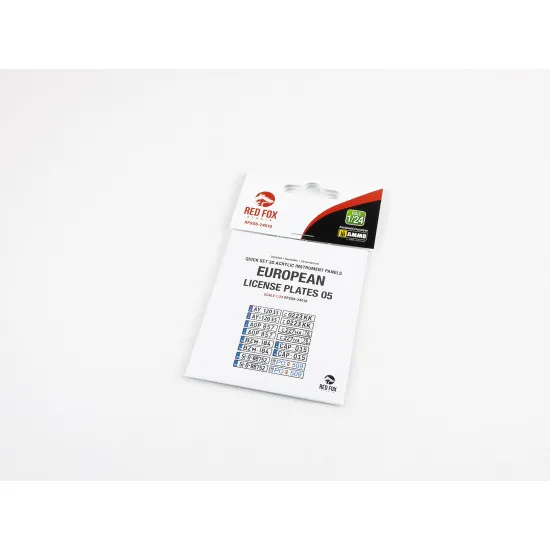 Red Fox Qs-24018 1/24 European Lincense Eu Car Plates Vol.05 3d Acrylic Panel