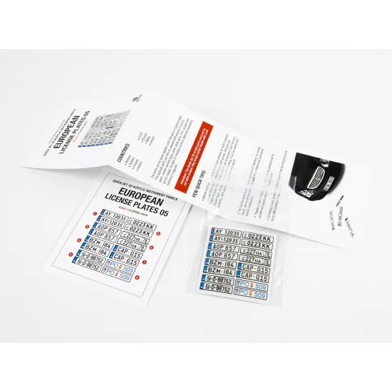 Red Fox Qs-24018 1/24 European Lincense Eu Car Plates Vol.05 3d Acrylic Panel