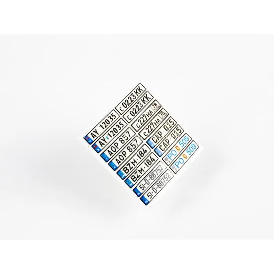 Red Fox Qs-24018 1/24 European Lincense Eu Car Plates Vol.05 3d Acrylic Panel