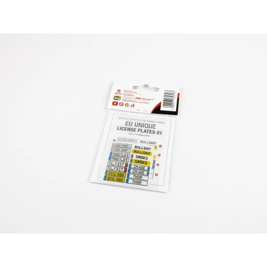 Red Fox Qs-24019 1/24 Uniqie Car License Plates Vol 01 Eu Form 3d Acrylic Panel