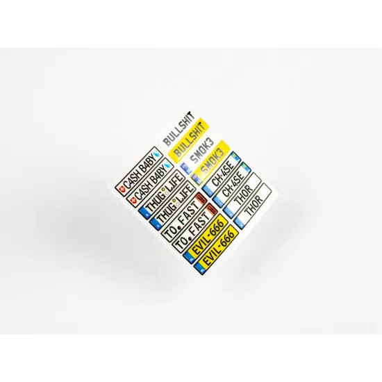 Red Fox Qs-24019 1/24 Uniqie Car License Plates Vol 01 Eu Form 3d Acrylic Panel