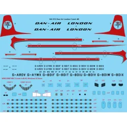 26decals 144-1133 1/144 Dan Air London Red Tail Dehavilland Comet 4c Laser Decal