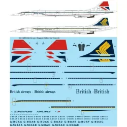26decals 144-1328 1/144 British Airways / Singapore Airlines Bac Concorde Laser Decal