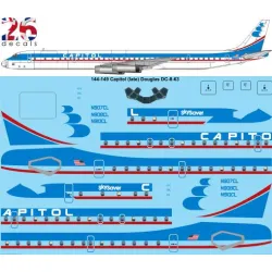 26decals 144-149 1/144 Capitol Douglas Dc-8-63 Laser Decal For Aircraft
