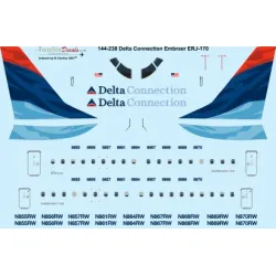 26decals 144-238 1/144 Delta Erj-170 Laser Decal For Aircraft