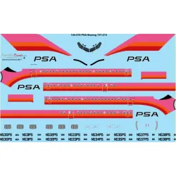 26decals 144-278 1/144 Psa Pink Boeing 727-200 Laser Decal For Aircraft