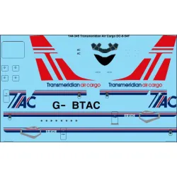 26decals 144-345 1/144 Transmeridian Cargo Dc-8-50f Laser Decal