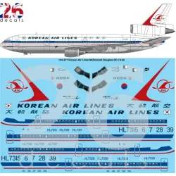 26decals 144-377 1/144 Korean Air Lines Dc-10-30 Laser Decal