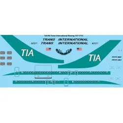 26decals 144-96 1/144 Tia Boeing 727-100 Laser Decal For Aircraft