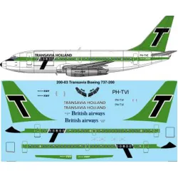 26decals 200-03 1/200 Transavia Boeing 727-200 Decal For Aircraft