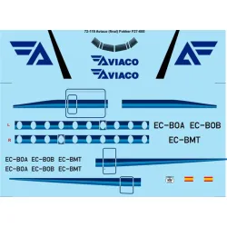 26decals 72-119 1/72 Aviaco Final Livery Fokker F-27 Decal For Aircraft