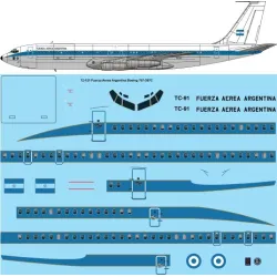 26decals 72-121 1/72 Argentine Air Force Boeing 707-320c Decal For Aircraft