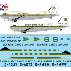 26decals 72-173 1/72 Air Freight Douglas C-47 Decal For Aircraft