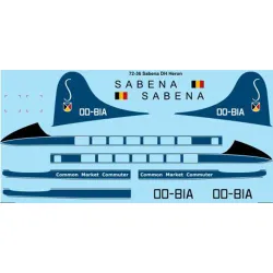 26decals 72-36 1/72 Sabena Heron Decal For Aircraft
