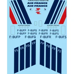 26decals 72-48 1/72 Air France Late Transall Decal For Aircraft