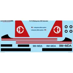 26decals 72-70 1/72 Mas Malaysian Islander Decal For Aircraft