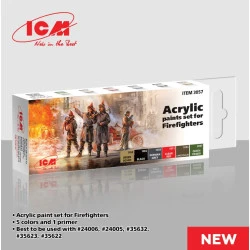 Icm 3057 Acrylic Paints Set For Firefighters 6 Pcs In Kit