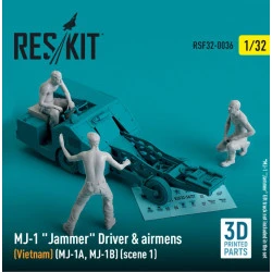 Reskit Rsf32-0036 1/32 Mj1 Jammer Driver Airmens Vietnam Mj 1a Mj1b Scene1 3pcs 3d Printed