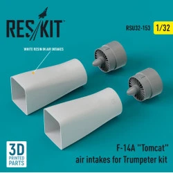 Reskit Rsu32-0153 1/32 F14a Tomcat Air Intakes For Trumpeter Kit 3d Printed