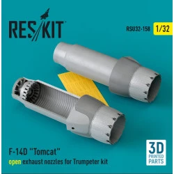 Reskit Rsu32-0158 1/32 F14d Tomcat Open Exhaust Nozzles For Trumpeter Kit 3d Printed