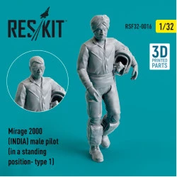 Reskit Rsf32-0016 1/32 Mirage 2000 India Male Pilot In A Standing Position-type 1 3d Printed
