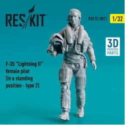 Reskit Rsf32-0021 1/32 F35 Lightning Ii Female Pilot In A Standing Position Type 2 3d Printed