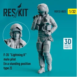 Reskit Rsf32-0023 1/32 F 35 Lightning Ii Male Pilot In A Standing Position Type 2 3d Printed