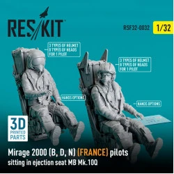 Reskit Rsf32-0032 1/32 Mirage 2000 B D N France Pilots Sitting In Ejection Seat Mb Mk.10q 2 Pcs 3d Printed