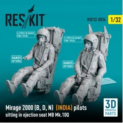 Reskit Rsf32-0034 1/32 Mirage 2000 B D N India Pilots Sitting In Ejection Seat Mb Mk.10q 2 Pcs 3d Printed