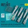 Reskit Rs32-0343 1/32 Mk.82 Bombs With Mk.15 Snakeye Fins F4 F5 F8 F15 F16 F18 A1 A4 A6 A7 A10 Kfir 6 Pcs 3d Printed