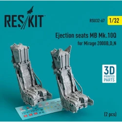 Reskit Rsu32-0067 1/32 Ejection Seats Mb Mk.10q For Mirage 2000b D N 2 Pcs 3d Printed