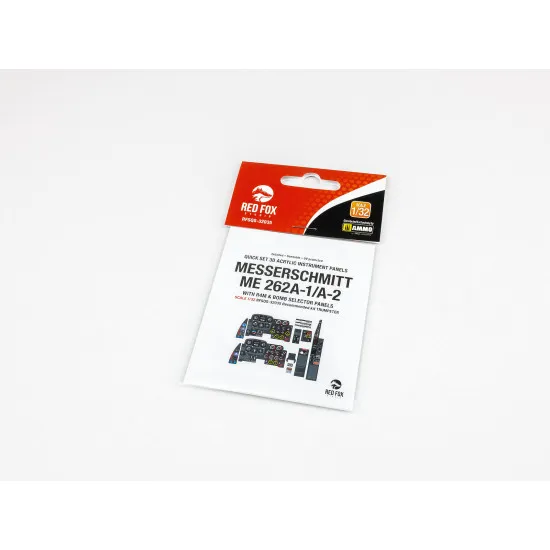 Red Fox Qs-32035 1/32 Messerschmitt Me 262a-1/A-2 With R4m And Bomb Selector 3d Instrument Panel For Trumpeter