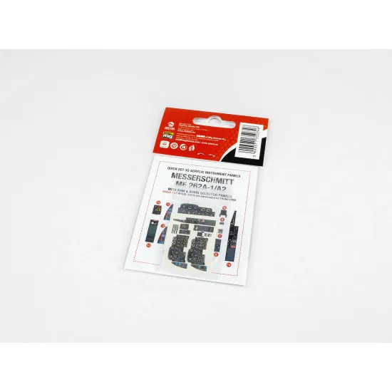 Red Fox Qs-32035 1/32 Messerschmitt Me 262a-1/A-2 With R4m And Bomb Selector 3d Instrument Panel For Trumpeter