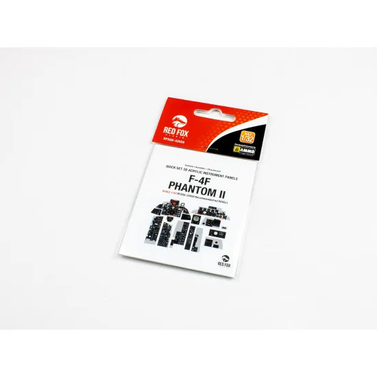 Red Fox Qs-32059 1/32 F-4f Phantom Ii 3d Acrylic Instrument Panel Set For Revell