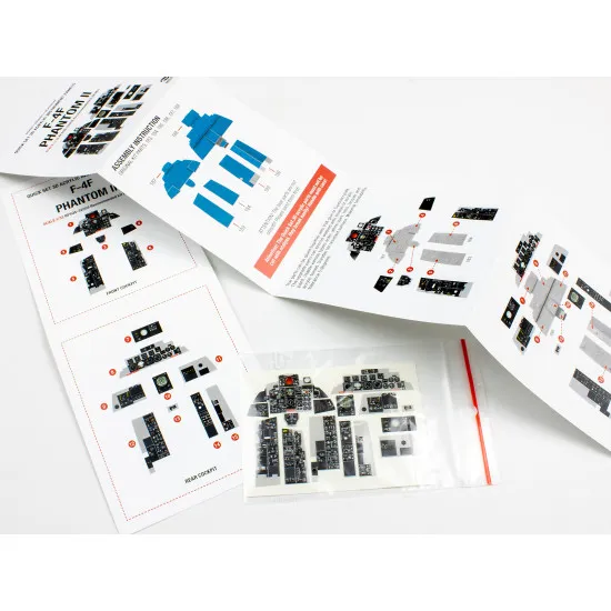 Red Fox Qs-32059 1/32 F-4f Phantom Ii 3d Acrylic Instrument Panel Set For Revell