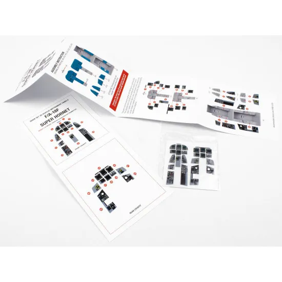 Red Fox Qs-32060 1/32 F/A-18f Super Hornet 3d Acrylic Instrument Panel For Trumpeter